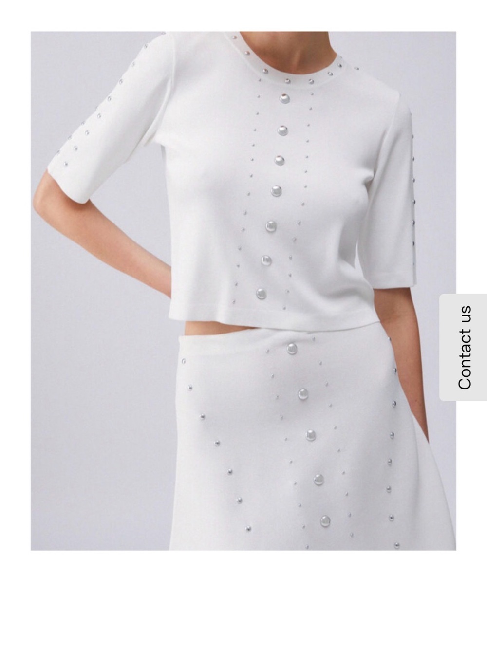 LUI JO Studded White Top